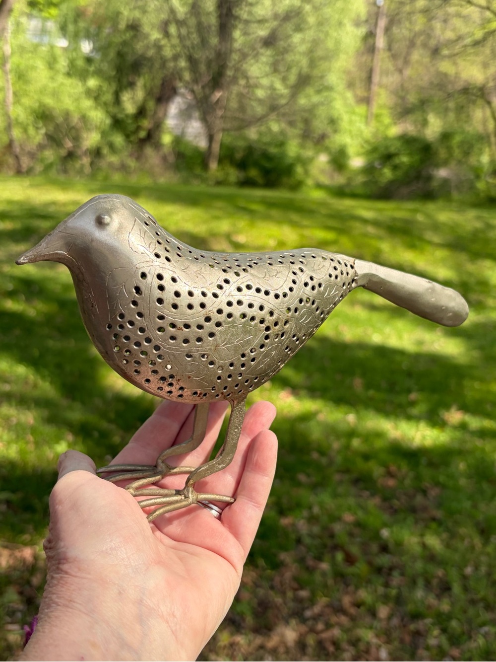 Pottery Barn Collection "Early Birds" Pierced Metal Bird